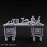 Fluted-Leg Scribe's Desk Miniature for Dungeons and Dragons, Pathfinder or other TTRPGs