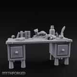 Fluted-Leg Scribe's Desk Miniature for Dungeons and Dragons, Pathfinder or other TTRPGs