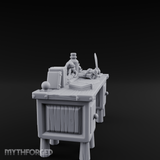 Fluted-Leg Scribe's Desk Miniature for Dungeons and Dragons, Pathfinder or other TTRPGs