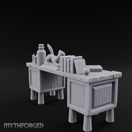 Fluted-Leg Scribe's Desk Miniature for Dungeons and Dragons, Pathfinder or other TTRPGs