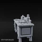Fluted-Leg Scribe's Desk Miniature for Dungeons and Dragons, Pathfinder or other TTRPGs