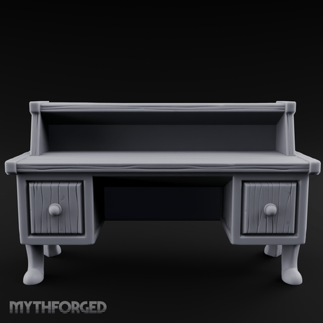 Drawer-Fronted Merchant Counter Miniature for Dungeons and Dragons, Pathfinder or other TTRPGs