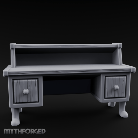 Drawer-Fronted Merchant Counter Miniature for Dungeons and Dragons, Pathfinder or other TTRPGs