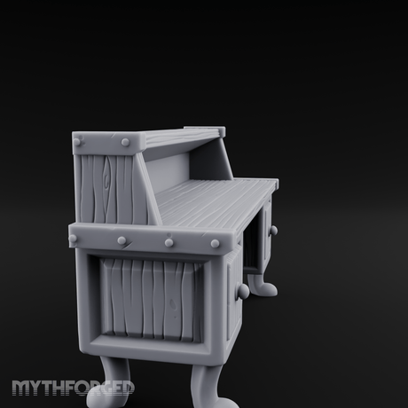 Drawer-Fronted Merchant Counter Miniature for Dungeons and Dragons, Pathfinder or other TTRPGs