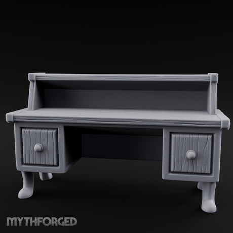 Drawer-Fronted Merchant Counter Miniature for Dungeons and Dragons, Pathfinder or other TTRPGs