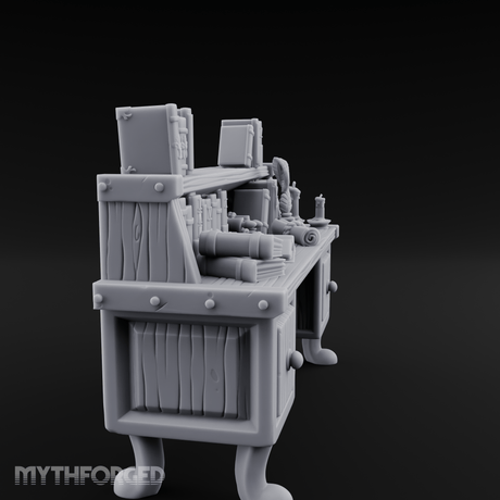 Drawer-Fronted Merchant Counter Miniature for Dungeons and Dragons, Pathfinder or other TTRPGs