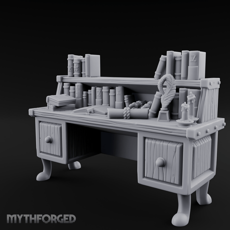 Drawer-Fronted Merchant Counter Miniature for Dungeons and Dragons, Pathfinder or other TTRPGs