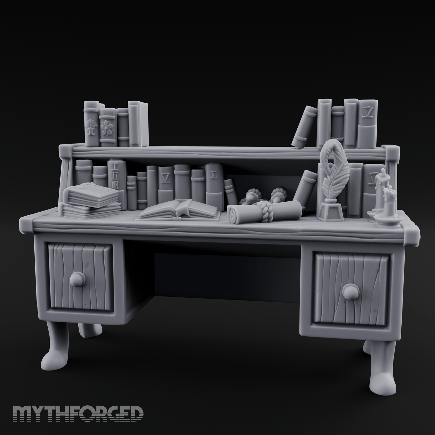 Drawer-Fronted Merchant Counter Miniature for Dungeons and Dragons, Pathfinder or other TTRPGs