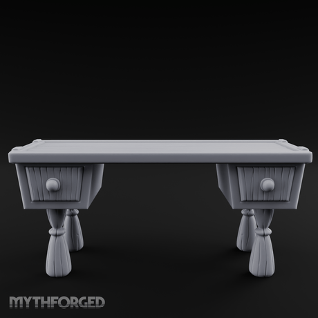 Fluted-Pedestal Noble Writing Desk Miniature for Dungeons and Dragons, Pathfinder or other TTRPGs