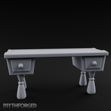 Fluted-Pedestal Noble Writing Desk Miniature for Dungeons and Dragons, Pathfinder or other TTRPGs