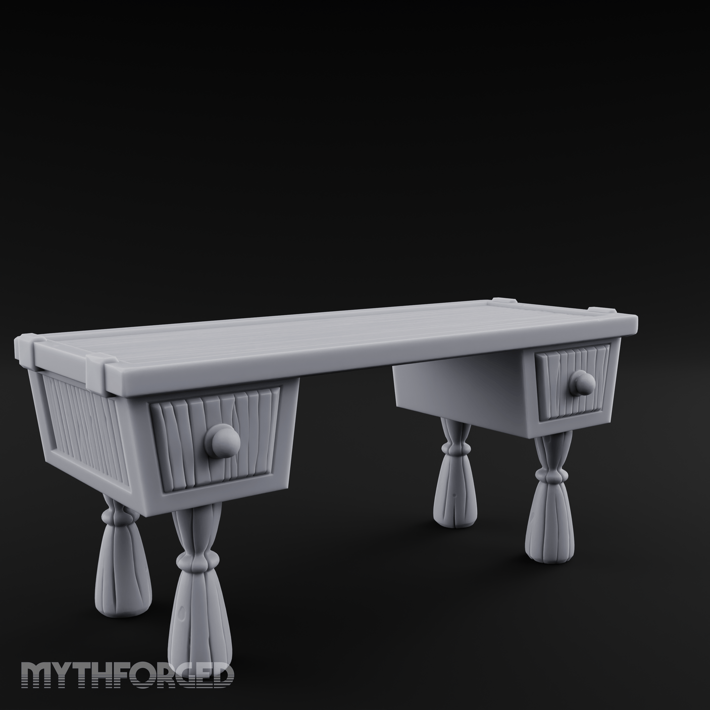 Fluted-Pedestal Noble Writing Desk Miniature for Dungeons and Dragons, Pathfinder or other TTRPGs