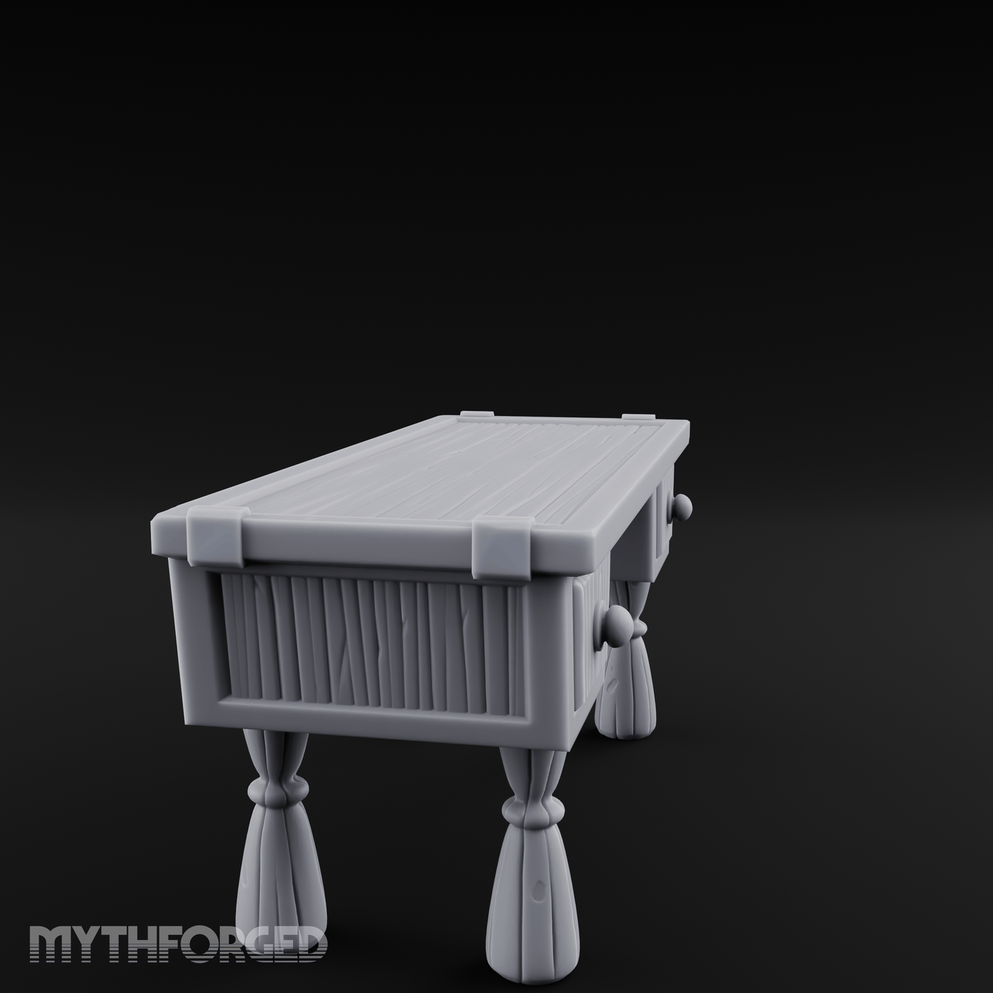 Fluted-Pedestal Noble Writing Desk Miniature for Dungeons and Dragons, Pathfinder or other TTRPGs