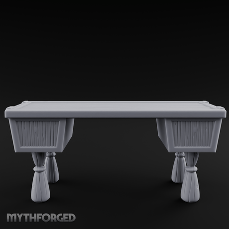 Fluted-Pedestal Noble Writing Desk Miniature for Dungeons and Dragons, Pathfinder or other TTRPGs
