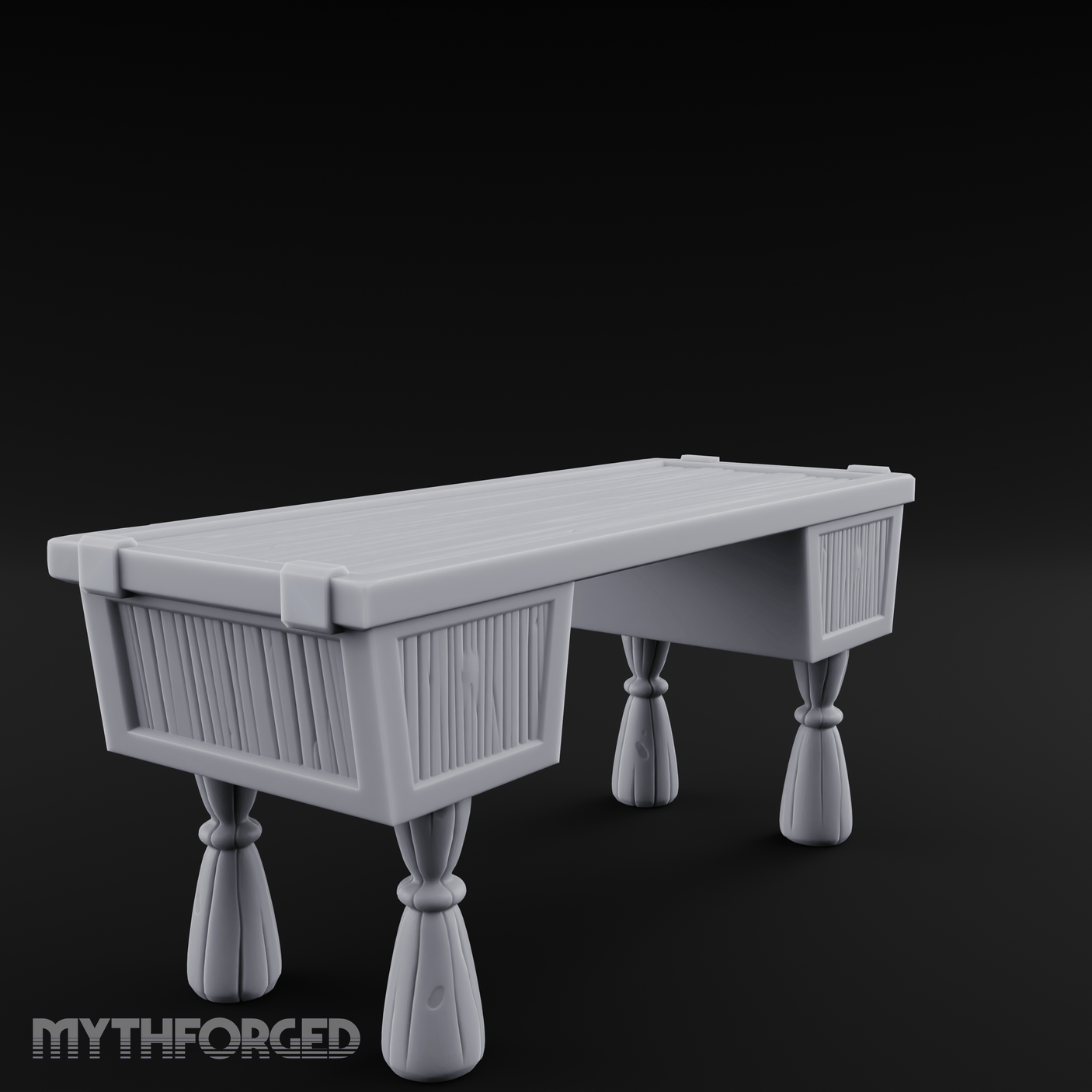 Fluted-Pedestal Noble Writing Desk Miniature for Dungeons and Dragons, Pathfinder or other TTRPGs