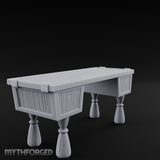 Fluted-Pedestal Noble Writing Desk Miniature for Dungeons and Dragons, Pathfinder or other TTRPGs