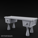 Fluted-Pedestal Noble Writing Desk Miniature for Dungeons and Dragons, Pathfinder or other TTRPGs