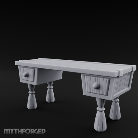 Fluted-Pedestal Noble Writing Desk Miniature for Dungeons and Dragons, Pathfinder or other TTRPGs