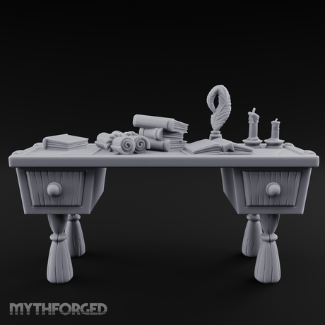 Fluted-Pedestal Noble Writing Desk Miniature for Dungeons and Dragons, Pathfinder or other TTRPGs