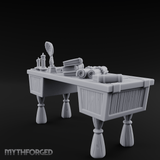 Fluted-Pedestal Noble Writing Desk Miniature for Dungeons and Dragons, Pathfinder or other TTRPGs