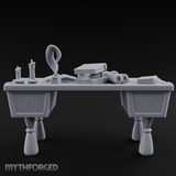 Fluted-Pedestal Noble Writing Desk Miniature for Dungeons and Dragons, Pathfinder or other TTRPGs