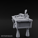Fluted-Pedestal Noble Writing Desk Miniature for Dungeons and Dragons, Pathfinder or other TTRPGs