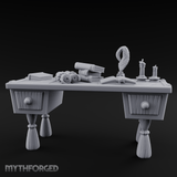 Fluted-Pedestal Noble Writing Desk Miniature for Dungeons and Dragons, Pathfinder or other TTRPGs