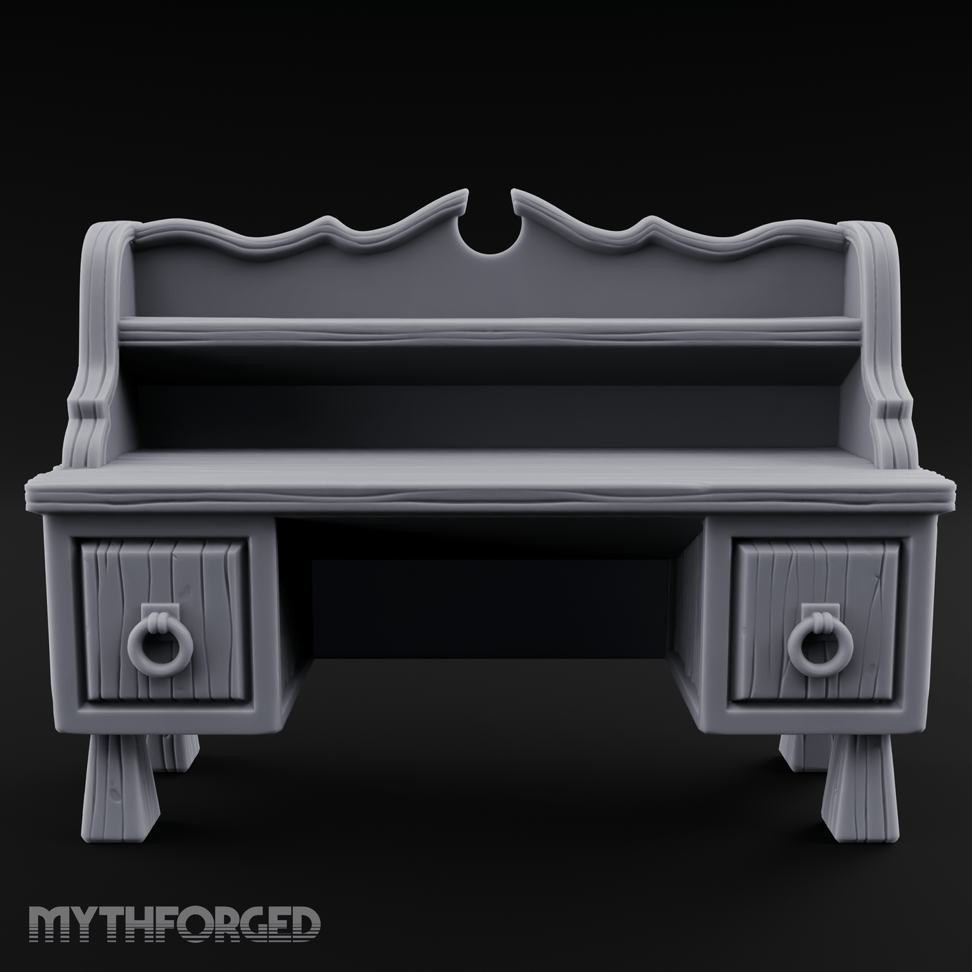 Ring-Handle Merchant Counter Miniature for Dungeons and Dragons, Pathfinder or other TTRPGs