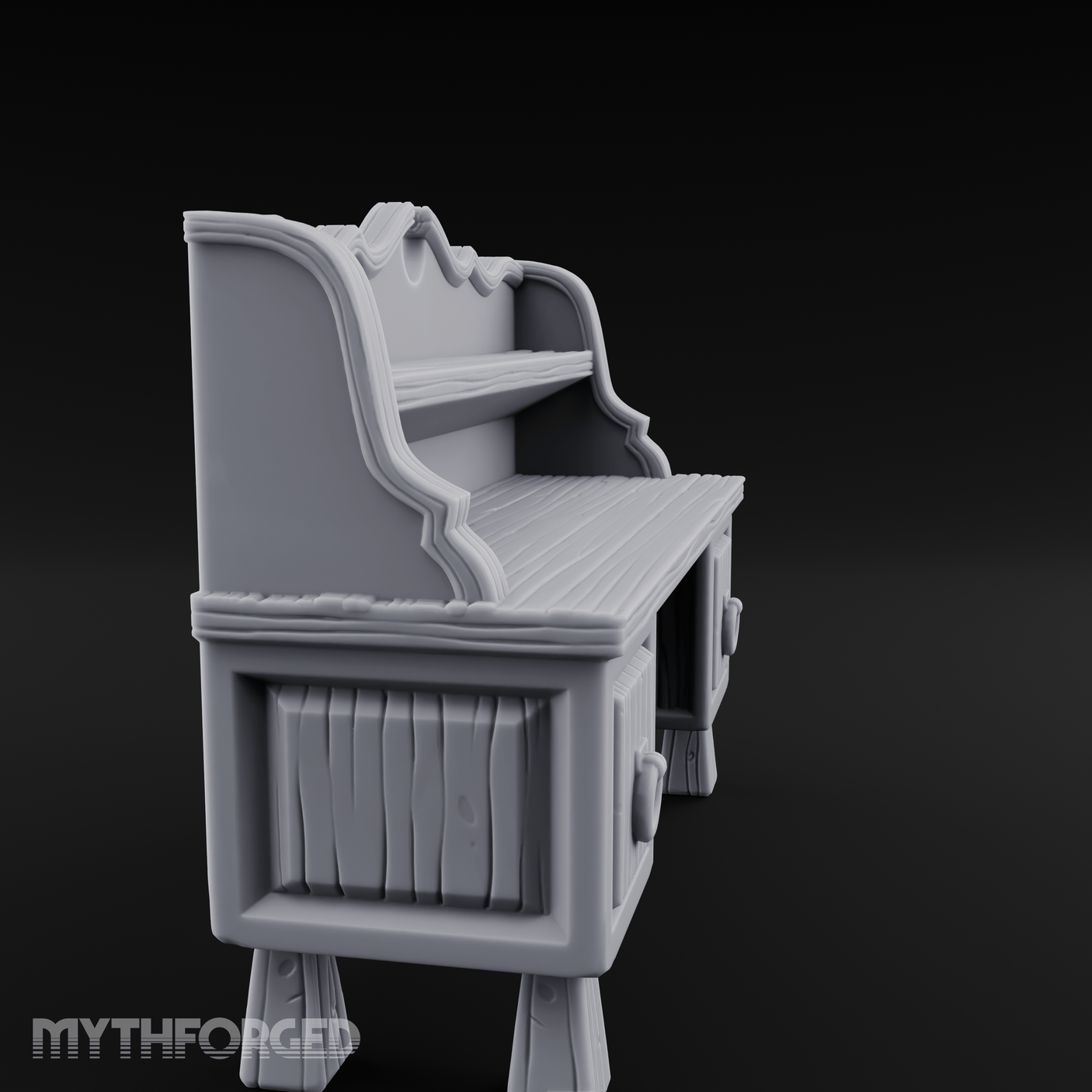 Ring-Handle Merchant Counter Miniature for Dungeons and Dragons, Pathfinder or other TTRPGs