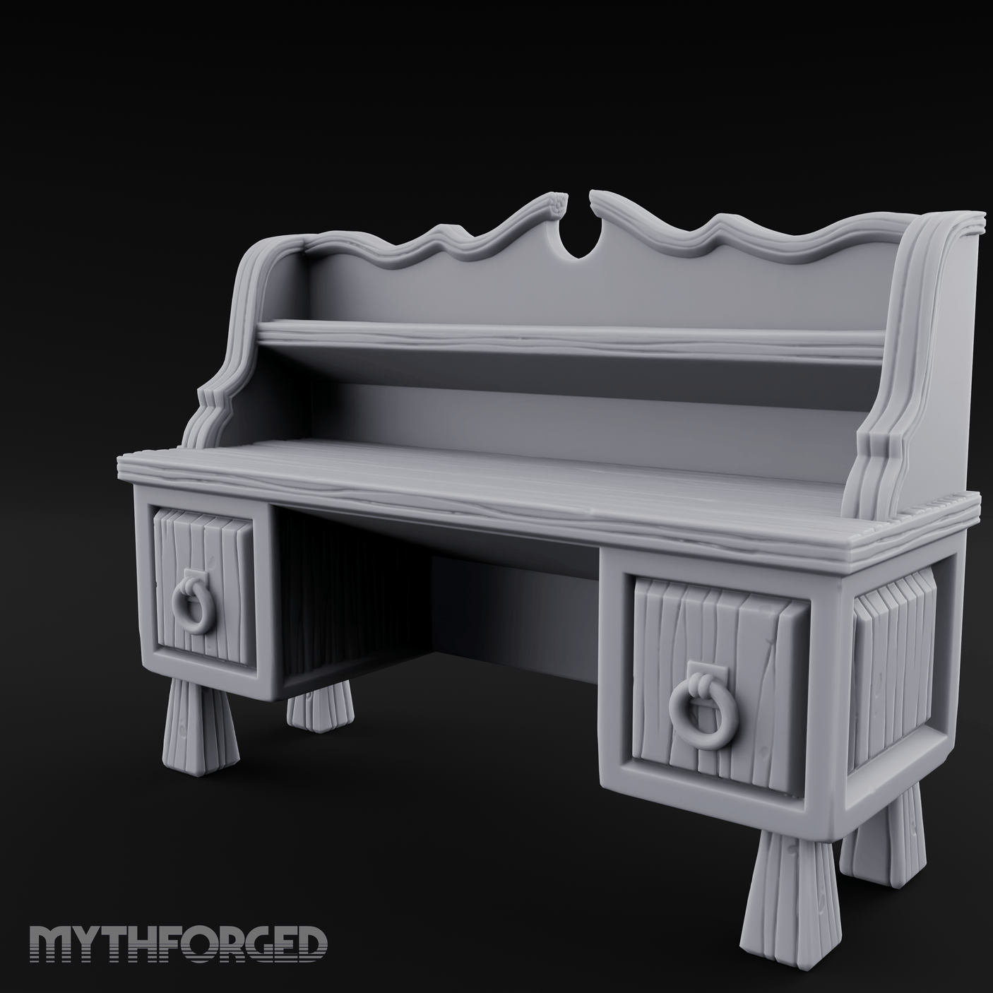 Ring-Handle Merchant Counter Miniature for Dungeons and Dragons, Pathfinder or other TTRPGs
