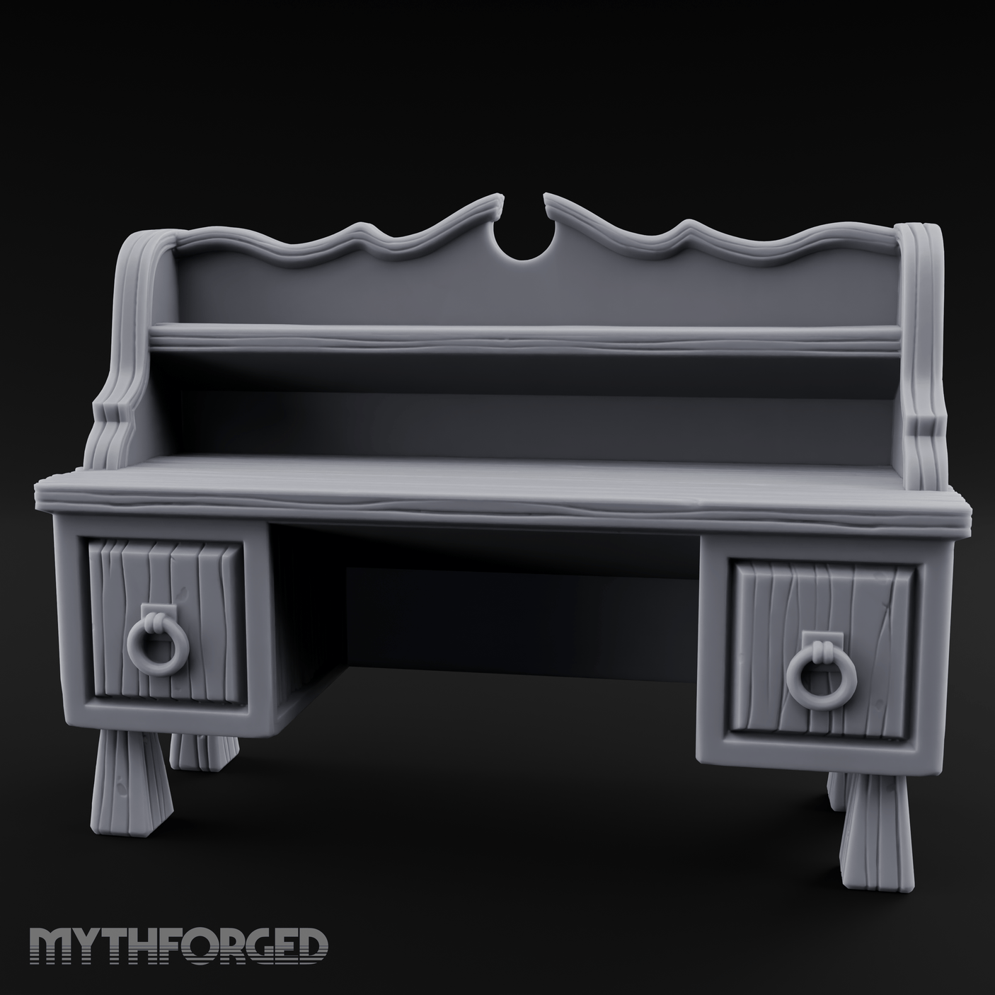 Ring-Handle Merchant Counter Miniature for Dungeons and Dragons, Pathfinder or other TTRPGs
