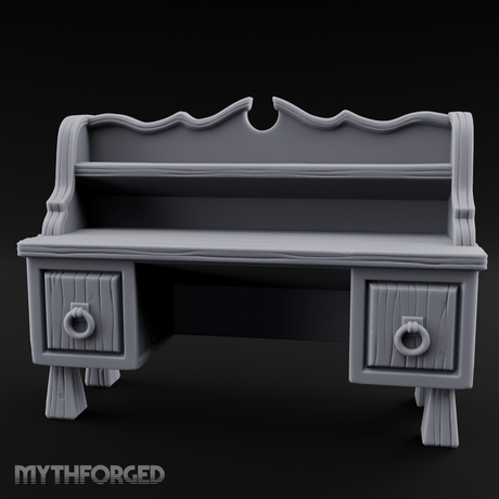 Ring-Handle Merchant Counter Miniature for Dungeons and Dragons, Pathfinder or other TTRPGs