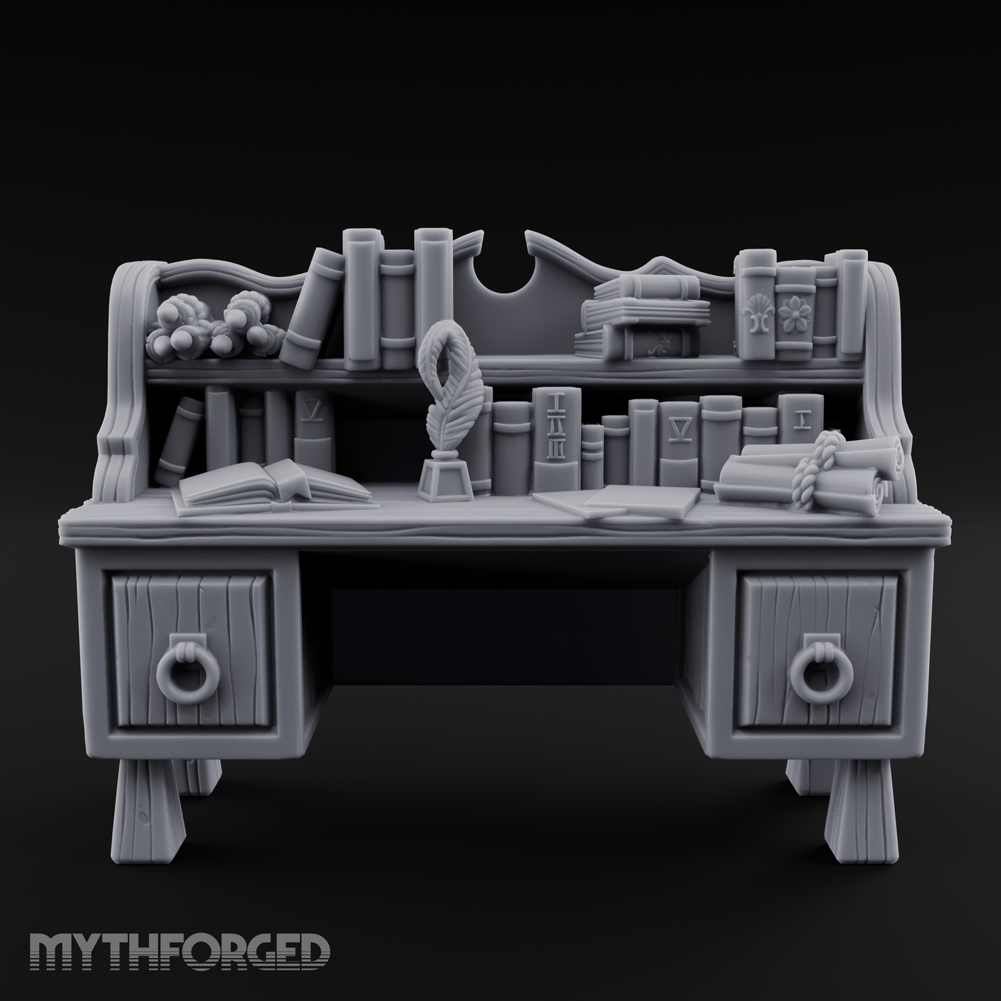 Ring-Handle Merchant Counter Miniature for Dungeons and Dragons, Pathfinder or other TTRPGs