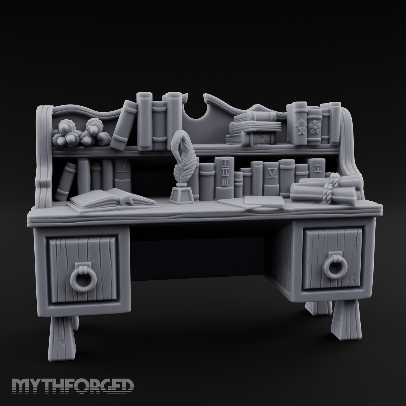 Ring-Handle Merchant Counter Miniature for Dungeons and Dragons, Pathfinder or other TTRPGs