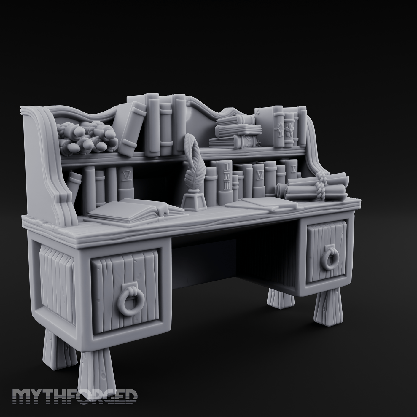 Ring-Handle Merchant Counter Miniature for Dungeons and Dragons, Pathfinder or other TTRPGs