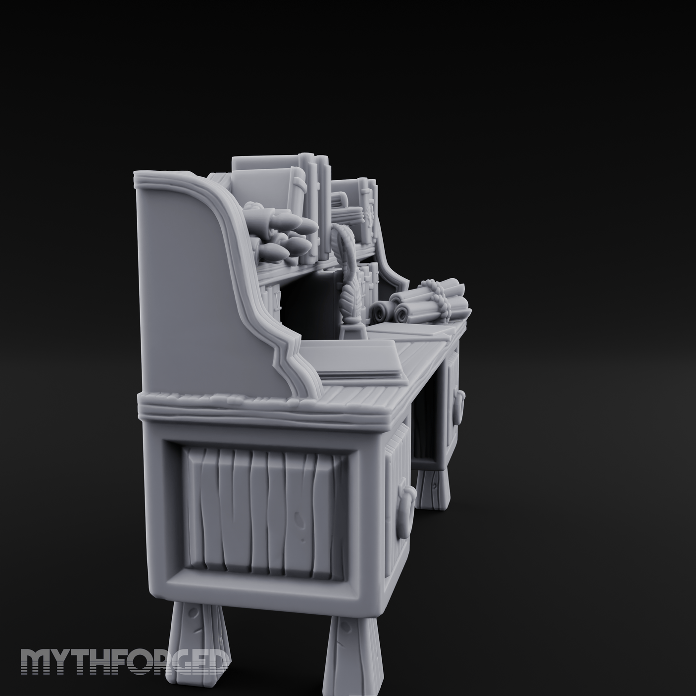 Ring-Handle Merchant Counter Miniature for Dungeons and Dragons, Pathfinder or other TTRPGs