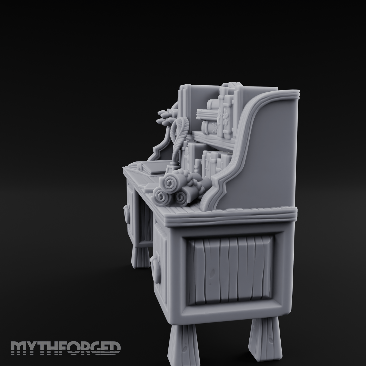 Ring-Handle Merchant Counter Miniature for Dungeons and Dragons, Pathfinder or other TTRPGs