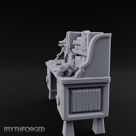 Ring-Handle Merchant Counter Miniature for Dungeons and Dragons, Pathfinder or other TTRPGs
