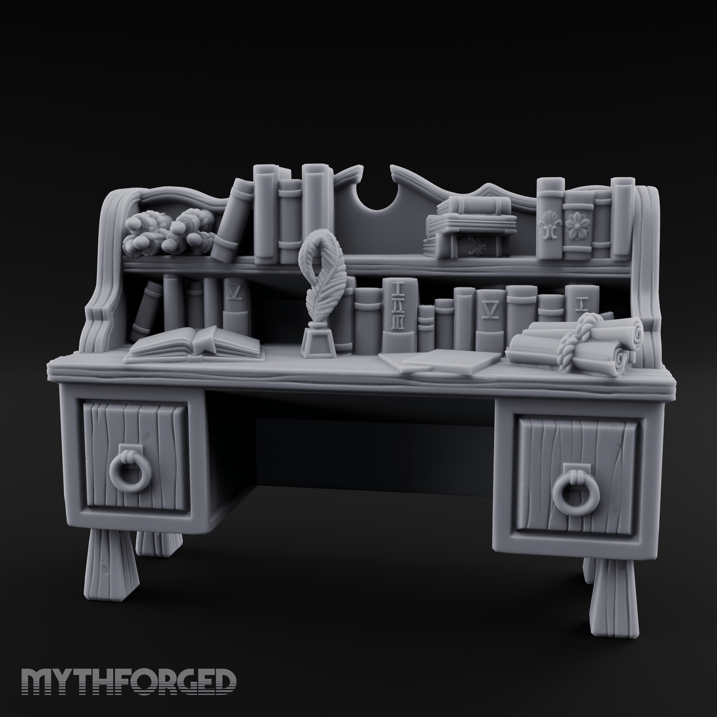 Ring-Handle Merchant Counter Miniature for Dungeons and Dragons, Pathfinder or other TTRPGs