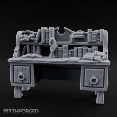 Ring-Handle Merchant Counter Miniature for Dungeons and Dragons, Pathfinder or other TTRPGs