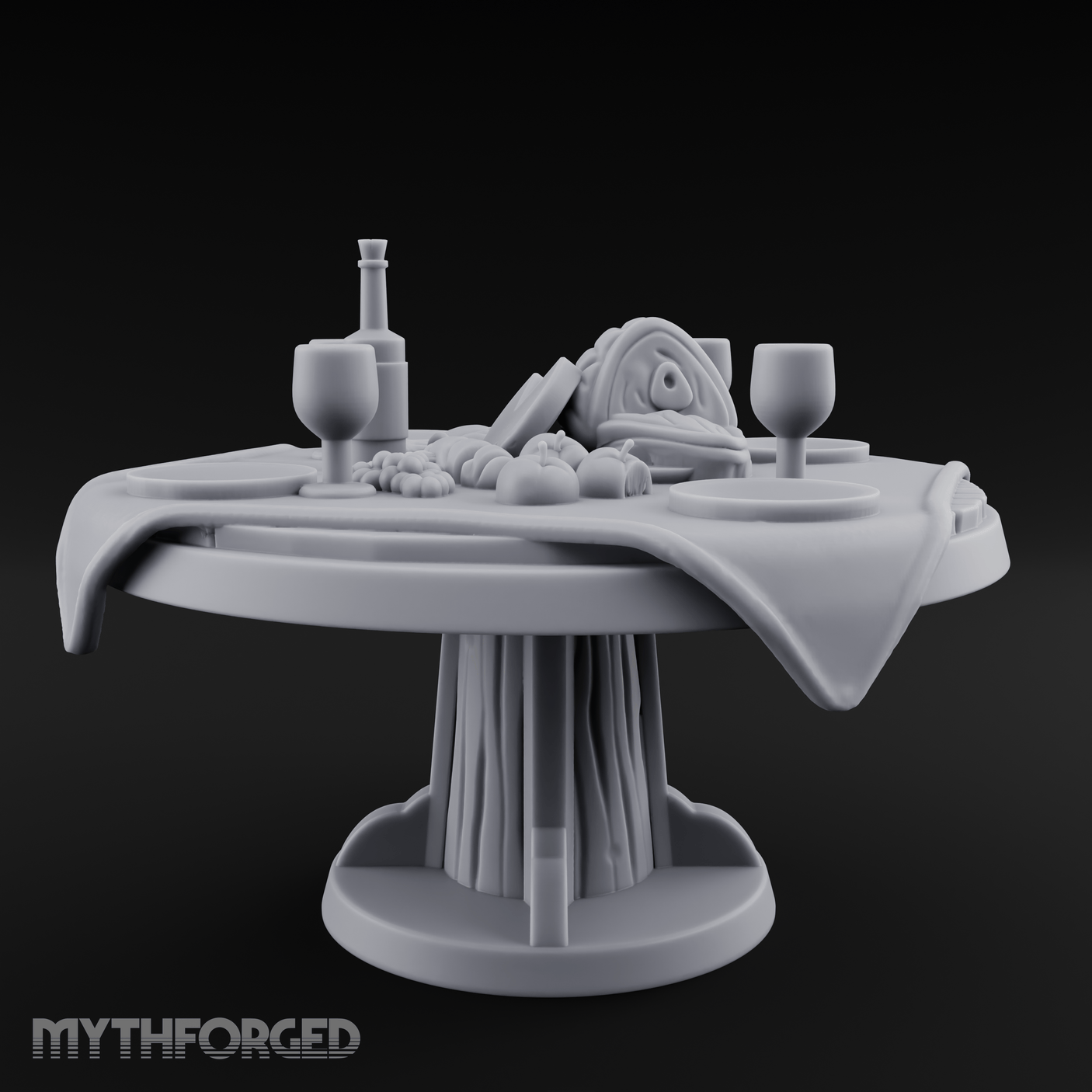 Lavish Feast Dining Table Miniature for Dungeons and Dragons, Pathfinder or other TTRPGs