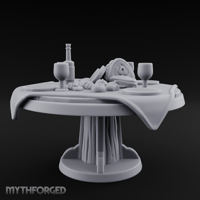 Lavish Feast Dining Table Miniature for Dungeons and Dragons, Pathfinder or other TTRPGs