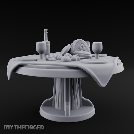 Lavish Feast Dining Table Miniature for Dungeons and Dragons, Pathfinder or other TTRPGs