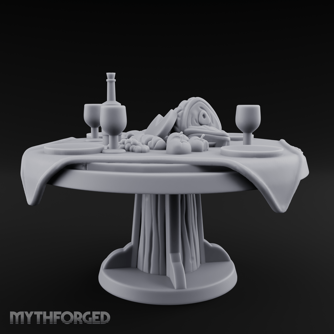 Lavish Feast Dining Table Miniature for Dungeons and Dragons, Pathfinder or other TTRPGs