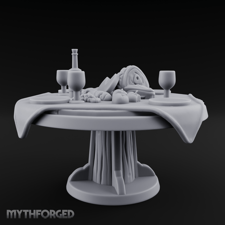 Lavish Feast Dining Table Miniature for Dungeons and Dragons, Pathfinder or other TTRPGs