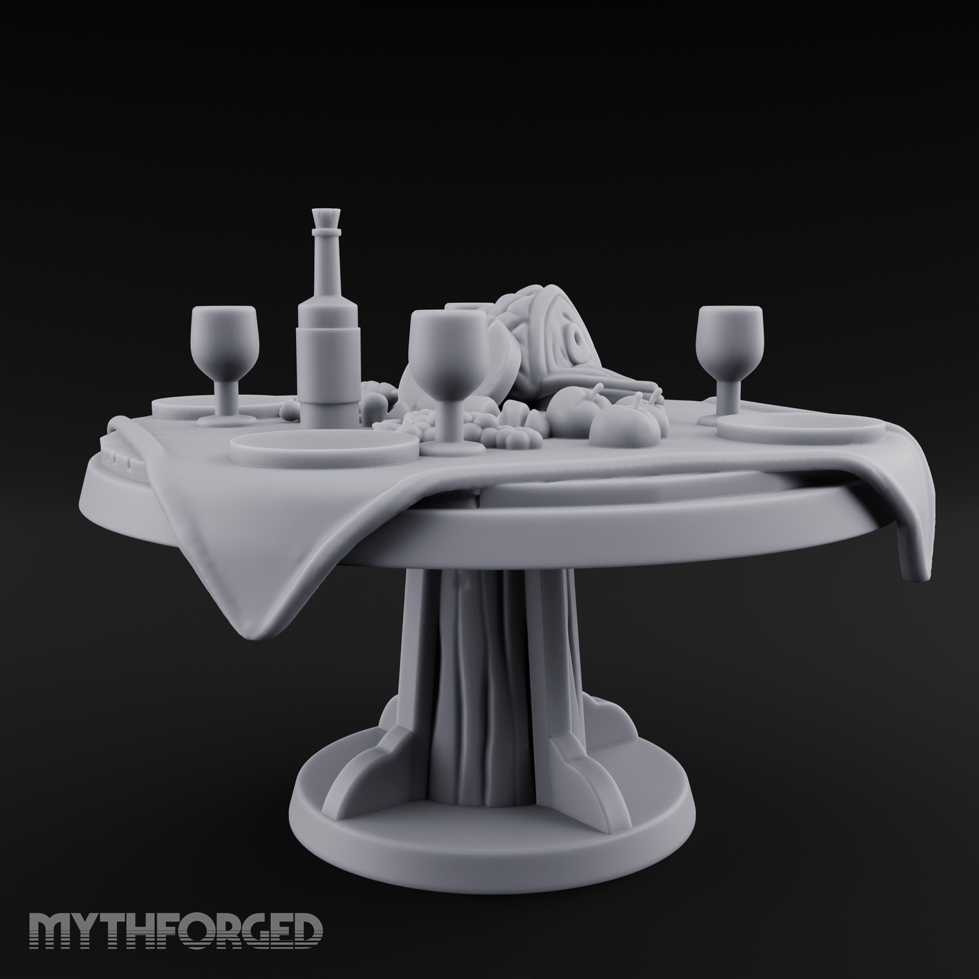 Lavish Feast Dining Table Miniature for Dungeons and Dragons, Pathfinder or other TTRPGs