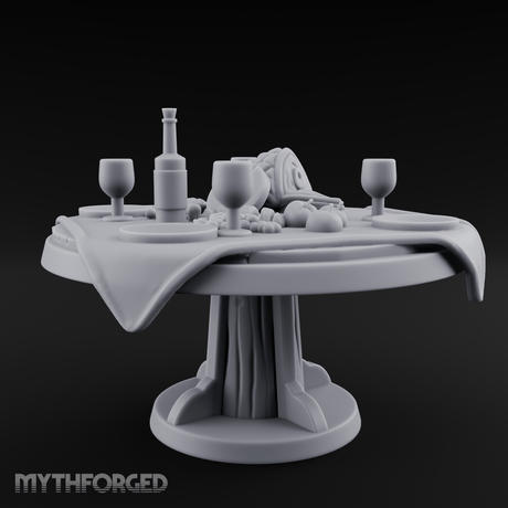 Lavish Feast Dining Table Miniature for Dungeons and Dragons, Pathfinder or other TTRPGs