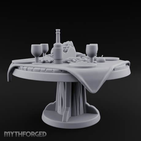 Lavish Feast Dining Table Miniature for Dungeons and Dragons, Pathfinder or other TTRPGs