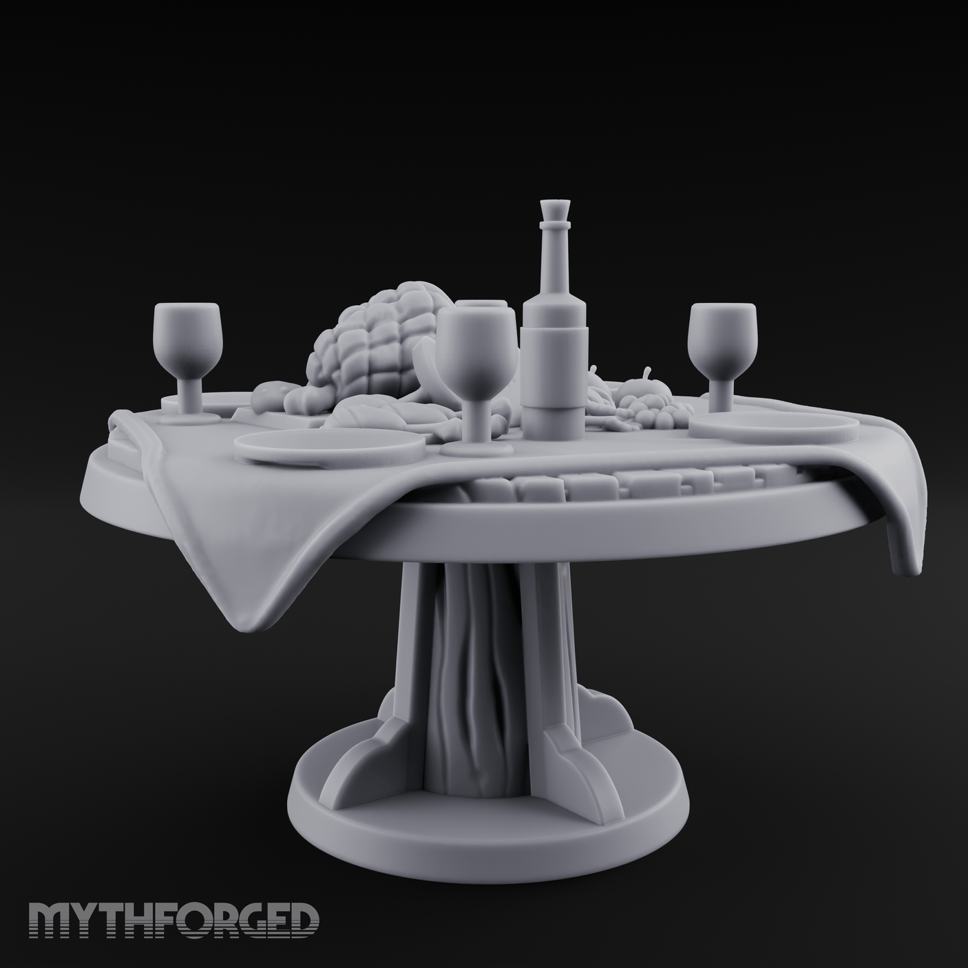Lavish Feast Dining Table Miniature for Dungeons and Dragons, Pathfinder or other TTRPGs