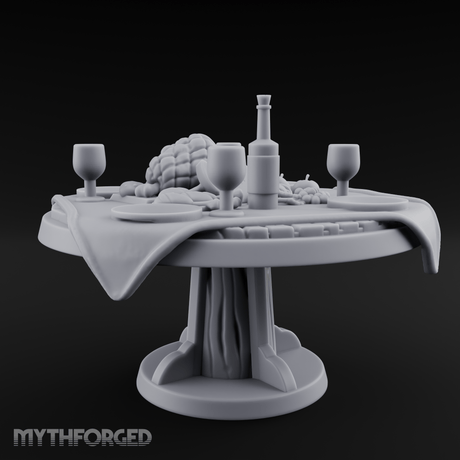 Lavish Feast Dining Table Miniature for Dungeons and Dragons, Pathfinder or other TTRPGs