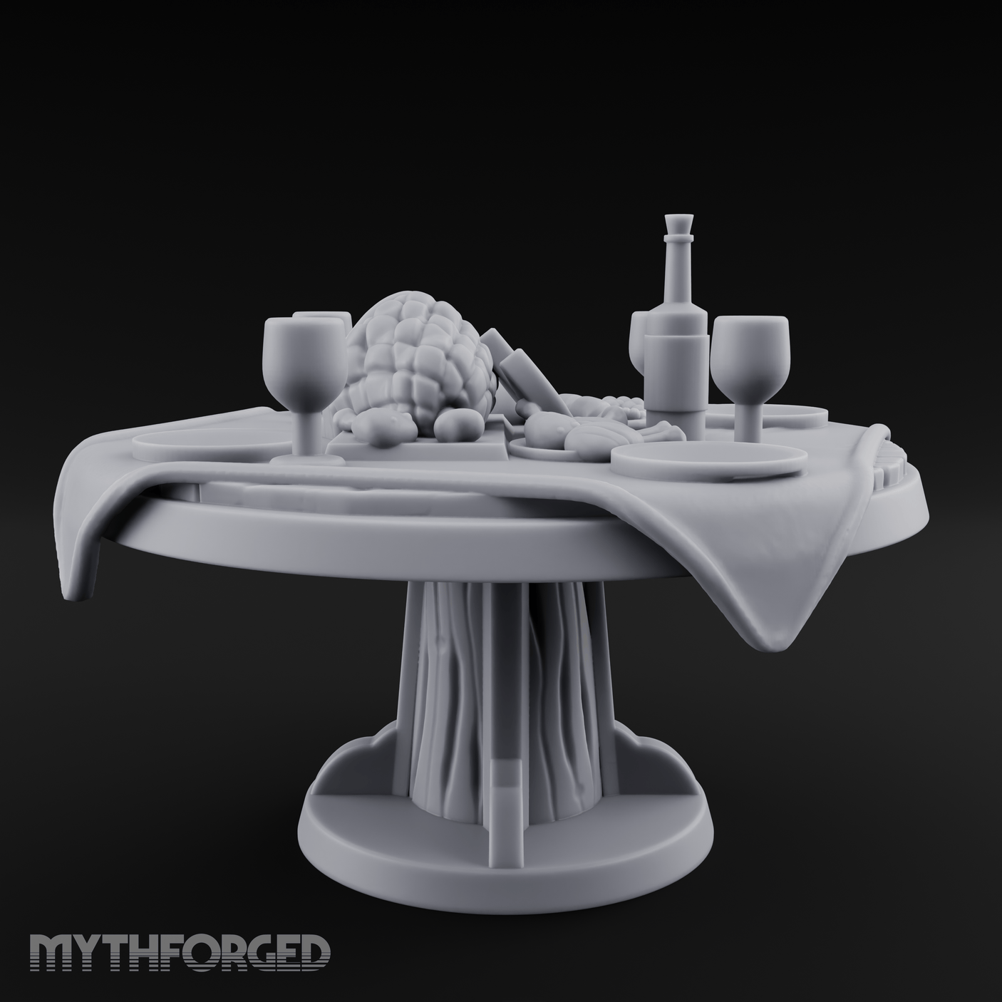 Lavish Feast Dining Table Miniature for Dungeons and Dragons, Pathfinder or other TTRPGs